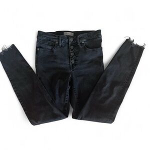 Madewell 9” High-Rise black skinny button fly jeans women’s size 28